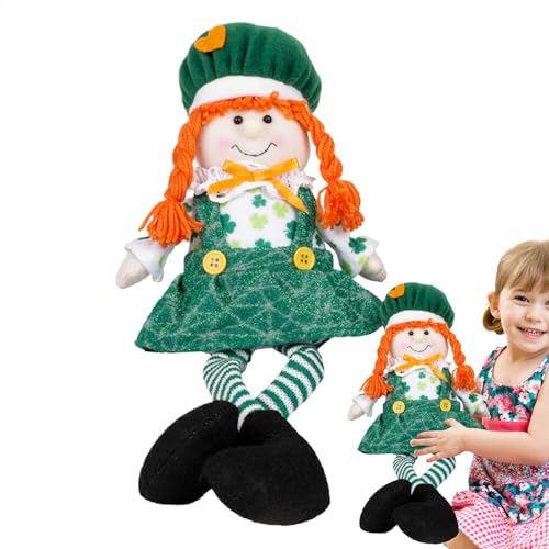 St. Patrick's Day Plüschtier,St. Patrick's Day Stoffpuppe, St. Patrick's Day Plüschpuppe mit langen Beinen, Warme und schöne Tischaufsätze für Wohnzimmer, Kinderzimmer, Spielzimmer, Arbeitszimmer, Sch von Bmdjdq