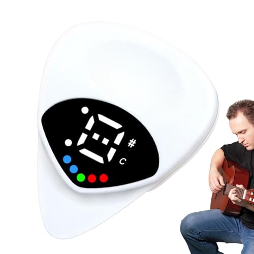 Stimmgerät für Akustikgitarre, Stimmgerät für E-Gitarre, tragbarer digitaler Gitarren-Stimmclip, 2-in-1-Stimmgerät, batteriebetrieben, digitale Stimmtechnologie, 4 x 3,2 x 0,7 cm, für Damen, Herren, A von Bmdjdq