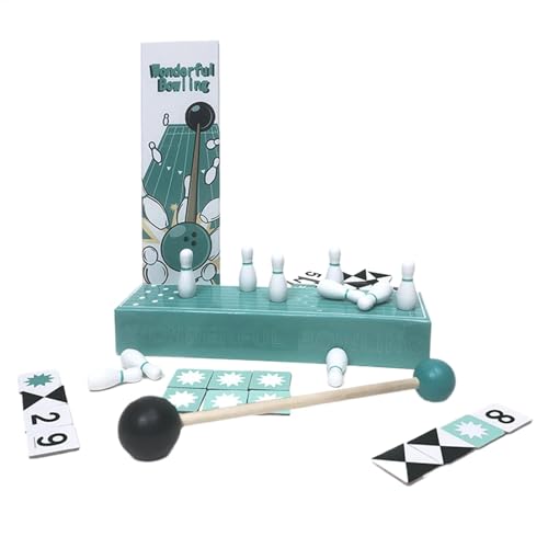 Tisch-Bowlingspiel, Pädagogisches Bowlingspiel, Interaktives Konzentrations-Bowling-Set, Einfach Zu Bedienen, Leicht, 19 cm, Für Kinder, Erwachsene von Bmdjdq