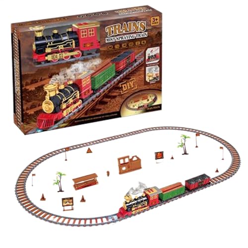 Weihnachtszugspielzeug, Miniaturzugset, Elektrisches Eisenbahnschienenspielzeug, Realistische Li-chter, ABS-Material, 86 Cm/186 cm/für Kinder Und Kleinkinder von Bmdjdq