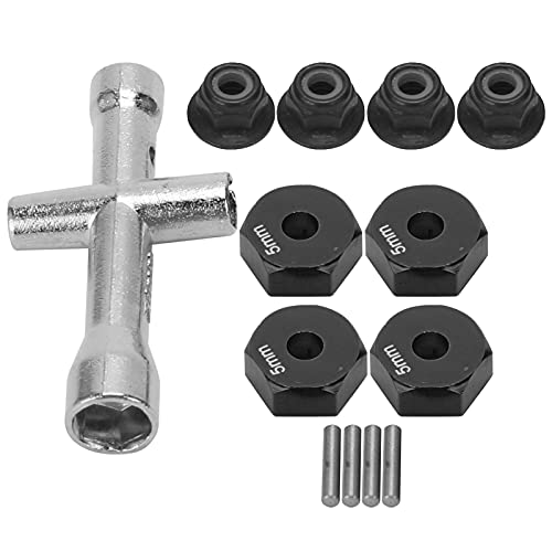 Bnineteenteam 12 -Mm -RC -Auto -Hex -Adapter, Aluminiumlegierung 5 Mm Dicke -Radmutter mit Befestigungsschrauben für 1/10 RC -Auto (Black) von Bnineteenteam