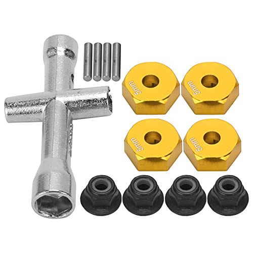 Bnineteenteam 12 -Mm -RC -Auto -Hex -Adapter, Aluminiumlegierung 5 Mm Dicke -Radmutter mit Befestigungsschrauben für 1/10 RC -Auto (Gold) von Bnineteenteam