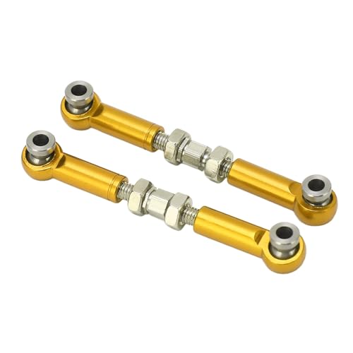 Bnineteenteam 2pcs 1/14 RC Servo Link Rod, RC -Lenkverknüpfung, Aluminiumlegierung RC -Autoteile für MJX 14210 14209 16208 16209 (Gold) von Bnineteenteam