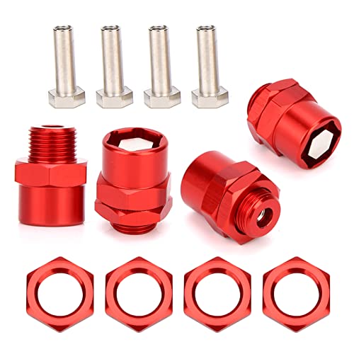 Bnineteenteam 4PCS RC Car 12mm auf 17mm Hex Adapter Rad Umbausatz mit Muttern, Stiften für Sakura D4 HSP 94123 1/10 Auto (Rot) von Bnineteenteam