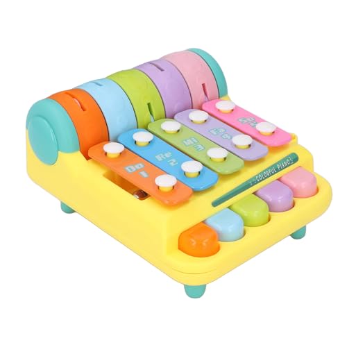 Bnineteenteam Musik-Klavier-Klopfspielzeug, Interaktives Pädagogisches Lerninstrument für Im Vorschulalter, Tragbares Babyspielzeug mit Rolltrommel, Touch-Klavier (Yellow) von Bnineteenteam