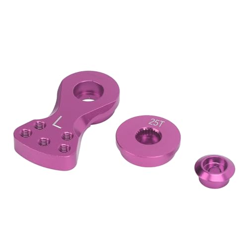 Bnineteenteam RC 25T Servo Saver, Aluminiumlegierung Servo Saver Leichter Verstellbarer 25T Servoarm Ausgestattet mit Unterlegscheiben und Schrauben für 1/10 Ferngesteuertes Fahrzeug (Purple) von Bnineteenteam