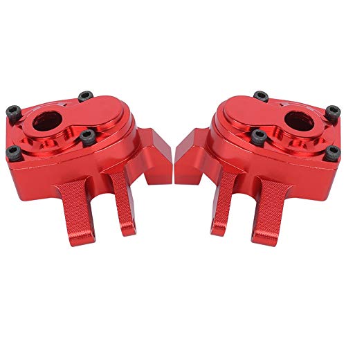 Bnineteenteam RC-Auto-Lenkschalenschale Vorne, 2 Stück, Aluminiumlegierung, RC-Auto-Vorderachsschale, Verschleißfeste Vorderachs-Lenkschalenschale, Gehäuseschale für Axial Capra SCX10 III (Rot) von Bnineteenteam