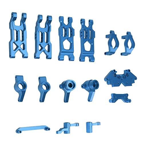 Bnineteenteam RC-Auto-Lenkungsbausatz, Schwingarm-Hinterachssitz-Stoßdämpferplatte aus Aluminiumlegierung für HBX 1/18 18859 18858 18857 18856 RC-Auto (Blue) von Bnineteenteam