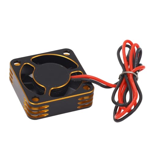 Bnineteenteam RC-Auto-Motor-Lüfter, 31 X 31 Mm RC-ESC-Wärmeableitungslüfter, Leichter RC-Auto-ESC-Kühlkörperlüfter, Geeignet für Viele Marken von RC-Autos, DC 5–9 V (Gold) von Bnineteenteam