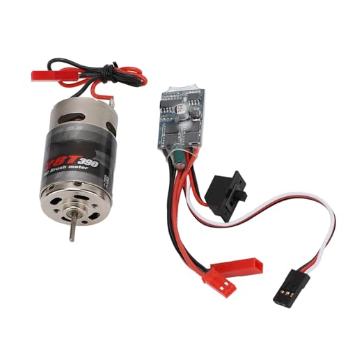 Bnineteenteam RC-Bürstenmotor-ESC, RC-Auto-Bürstenmotor-ESC-Set Vibrations- und Geräuscharm, 390-Bürstenmotor, 30 A, Gebürsteter ESC und JST-Stecker für 1/16 1/18 RC-Auto von Bnineteenteam