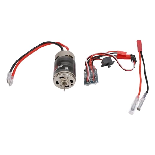 Bnineteenteam RC-Bürstenmotor-ESC-Set, 390-Bürstenmotor mit Hohem Drehmoment, 30-A-Bürstenregler und JST-Buchse auf 4,0-mm-Buchse-Adapterkabel für 1/16 1/18 RC-Car-Boot von Bnineteenteam