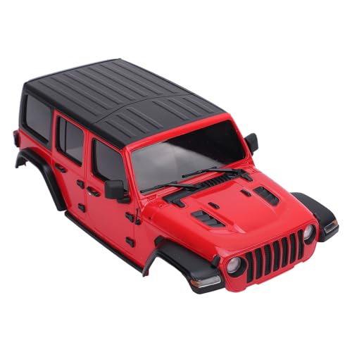 Bnineteenteam RC Car Hard Body Shell, 1:24 Fernbedienung Auto DIY Body Shell Cover DIY Upgrade Teile Kunststoff Body Shell mit Zubehör für Axial SCX24 (Rot) von Bnineteenteam