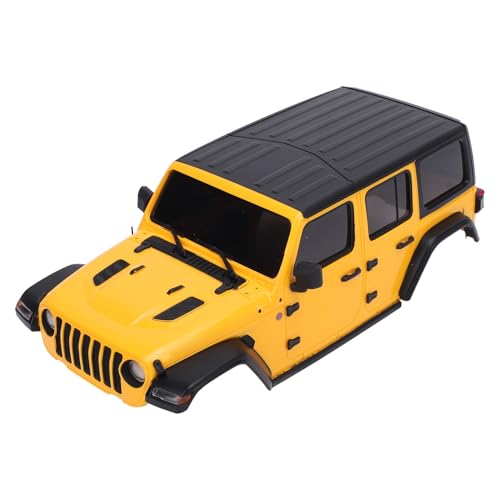 Bnineteenteam RC Car Hard Body Shell, 1:24 Fernbedienung Auto DIY Body Shell Cover DIY Upgrade Teile Kunststoff Body Shell mit Zubehör für Axial SCX24 (Yellow) von Bnineteenteam