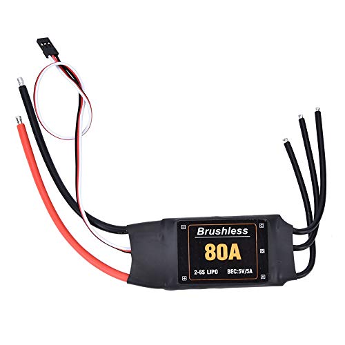 Bnineteenteam RC ESC, 80A ESC RC-Motor, Bürstenloser Geschwindigkeitsregler mit DREI Startmodi, Bürstenloser Motor, Elektrischer Geschwindigkeitsregler, Kompatibel mit Starrflügelflugzeugen von Bnineteenteam