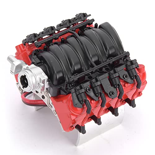 Bnineteenteam RC Simulation Engine, 1/10 RC Simulation Engine Cooler Hochleistungs-RC Simulation Engine Cover Cooler Motor Fan Universalzubehör für SCX10 SCX10II Motor (Rot) von Bnineteenteam