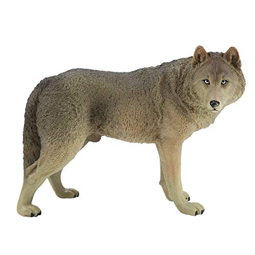 Bnineteenteam Wild Life Animal Wolf Figuren, Realistische, Detaillierte Wolf Figuren Spielsets Desktop Collection Dekor Ornament für Mädchen (M-604 Großer Blauer männlicher Wolf) von Bnineteenteam