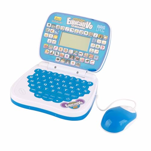 Bnineteenteam Zweisprachiger Lernlaptop für, Englisch-Spanisch-Musik-Nachlesetastatur, ABS-Material, für (Blue) von Bnineteenteam