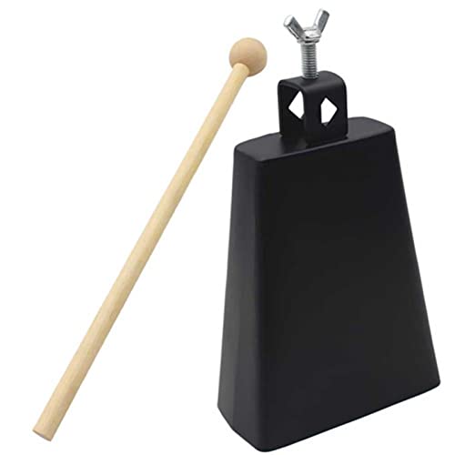 Cowbell, Percussion 6inch Metal Black Cowbell Drum Zubeh?r mit Stick Percussion Instrument Play a Musical Instrument von Bnineteenteam