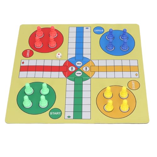 Fliegendes Schachteppichspiel, Ludo-Lernspiel, Fliegender Schachteppich, Flugzeug-Schachteppichmatte mit 16 Schachfiguren für Zuhause, Party, Büro von Bnineteenteam