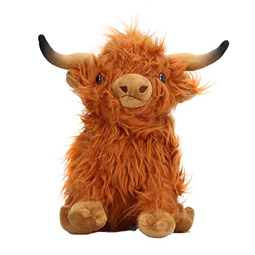 Highland Cattle PlüSchtier, 9,1 Zoll, Weich GefüLlte Kuh, PlüSchtier, Puppe, Spielzeug, Heimdekoration von Bnineteenteam