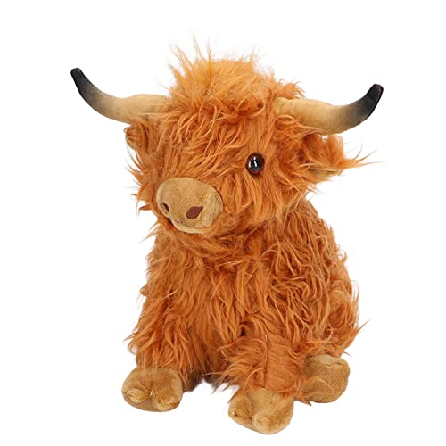 Highland Cattle PlüSchtier, 9,1 Zoll, Weich GefüLlte Kuh, PlüSchtier, Puppe, Spielzeug, Heimdekoration von Bnineteenteam