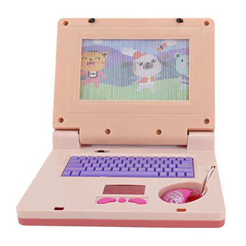 Lern-Laptop Electronic Toy F¨¹R, 19 X 15,7 X 3,8 cm, P?Dagogisches LED-Musik-Elektronisches Kognitives Entwicklungssimulations-Computerspielzeug (Rosa Nicht einziehbare Maus) von Bnineteenteam