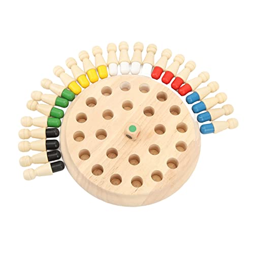 Memory-Match-Schachspiel aus Holz, Farblich Passendes Brettspiel mit Würfeln, für die Frühe Bildung und Entwicklung (Grundtyp) von Bnineteenteam