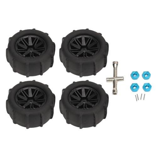 RC-Autoreifen, 4-teiliges RC-Reifen- und Radnaben-Set, 12-mm-Sechskant-RC-Fahrzeugräder und -Reifen-Set, Hochabriebfeste Ersatzreifen Im Maßstab 1:14, Geeignet für Alte oder von Bnineteenteam