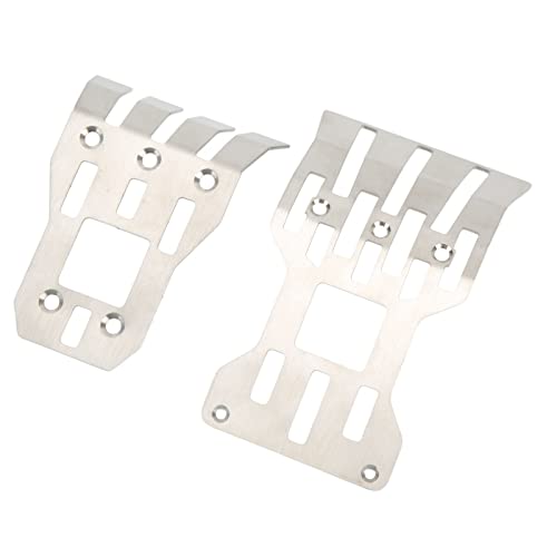 VGEBY RC Front Rear Chassis Skid Plates, 2Pcs RC Front Rear Chassis Skid Plates Edelstahl Silver Armor Protection Plate RC Zubehör für ARRMA von Bnineteenteam