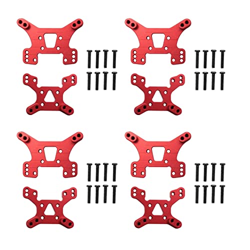 Bntaomle 4X 144001 Teil Shock Tower Board Set Vorne und Hinten Zubehör Teile für 144001 1/14 4WD RC Auto, Rot von Bntaomle