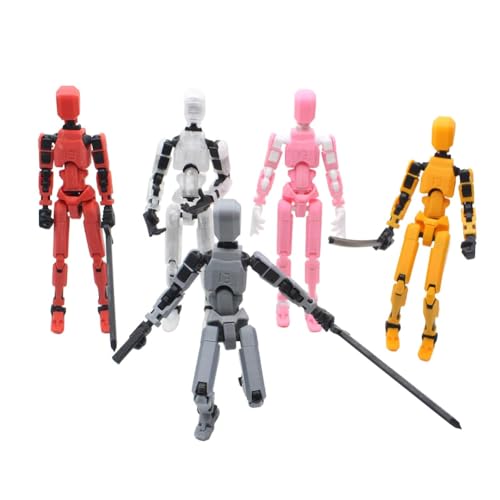 Bntaomle Mehrgelenkiger Beweglicher Roboter, 3D-Gedruckte Mannequin-Spielzeuge Lucky PVC Modell Vollkörper-Aktionsfiguren, Langlebig von Bntaomle