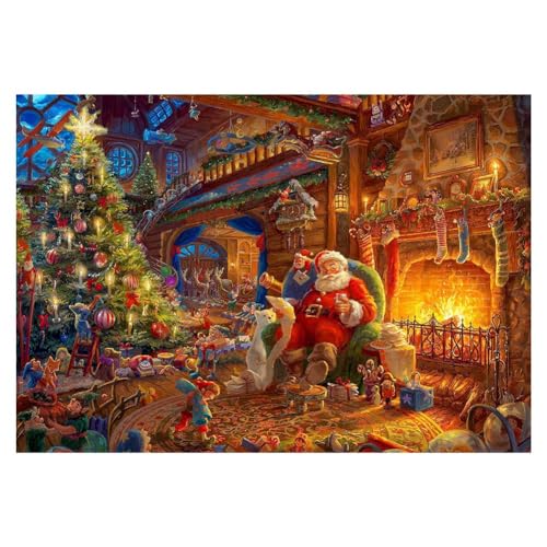 Bntaomle Weihnachtsmann mit Weihnachtsbaum, 1000 Teile, Puzzles für Weihnachten, Familie, lustige Dekompressionsspiele von Bntaomle