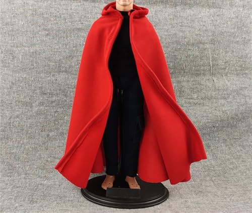 1/6 Skala Soldat Mantel Kleid Mit Kapuze Cape for 12'' Männlich Action Figur Körper Kleidung(Red) von BoBoBn