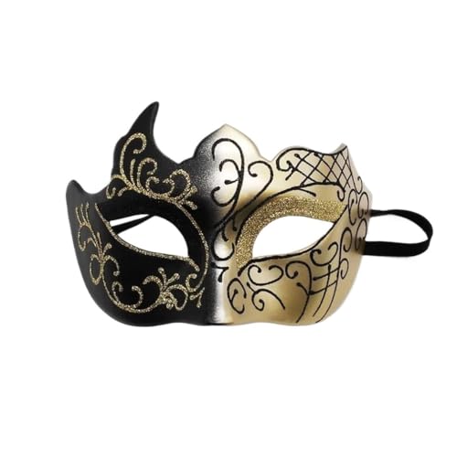 BoBoBn Party-Maske, Halloween-Maske, Maskerade-Masken, Halloween-Mardi-Gras-Party-Maske, Lady-Ball-Maske for Männer und Frauen(Black Gold) von BoBoBn