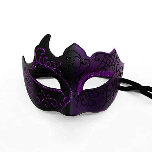 BoBoBn Party-Maske, Halloween-Maske, Maskerade-Masken, Halloween-Mardi-Gras-Party-Maske, Lady-Ball-Maske for Männer und Frauen(Black Purple) von BoBoBn