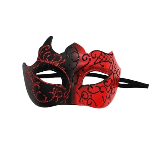 BoBoBn Party-Maske, Halloween-Maske, Maskerade-Masken, Halloween-Mardi-Gras-Party-Maske, Lady-Ball-Maske for Männer und Frauen(Black Red) von BoBoBn