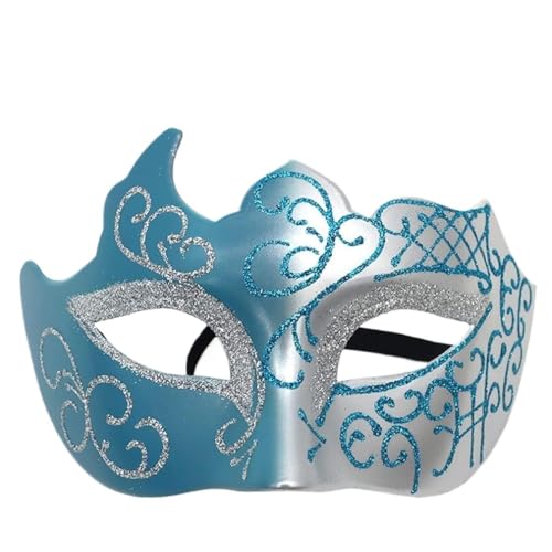 BoBoBn Party-Maske, Halloween-Maske, Maskerade-Masken, Halloween-Mardi-Gras-Party-Maske, Lady-Ball-Maske for Männer und Frauen(Blue Silver) von BoBoBn