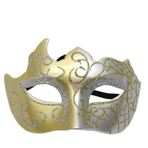 BoBoBn Party-Maske, Halloween-Maske, Maskerade-Masken, Halloween-Mardi-Gras-Party-Maske, Lady-Ball-Maske for Männer und Frauen(Gold Silver) von BoBoBn