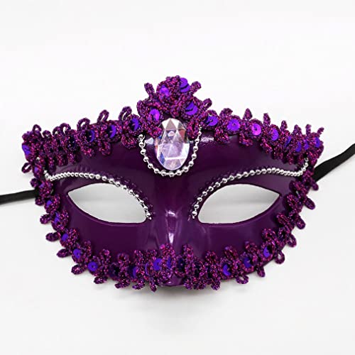 BoBoBn Party-Maske, Maskerade-Masken, Metall-Maskerade-Maske for Frauen, Party-Masken, Halloween, Damen-Maskenball(Purple) von BoBoBn