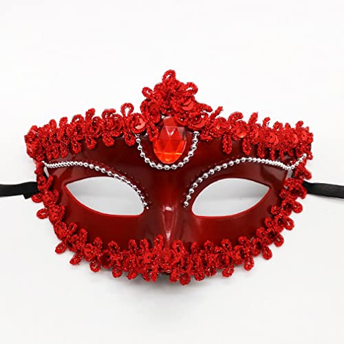 BoBoBn Party-Maske, Maskerade-Masken, Metall-Maskerade-Maske for Frauen, Party-Masken, Halloween, Damen-Maskenball(Red) von BoBoBn