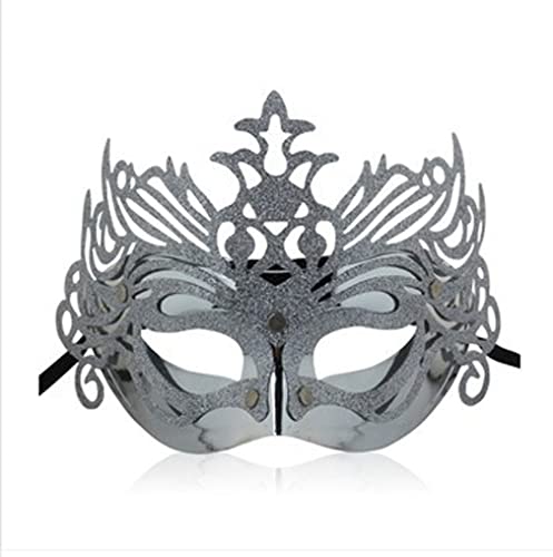 BoBoBn Party-Maske, Spitzen-Maskerade-Maske, Damenmasken, Halloween(Silver) von BoBoBn