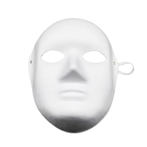 BoBoBn Partymaske, DIY-Maske aus weißem Papier, Gesichtsbrei, blanko, handbemalte Masken, Persönlichkeitsdesign for Halloween, Maskenball, Tier-Cosplay-Masken(Laughing Buddha,17 * 21) von BoBoBn