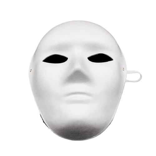 BoBoBn Partymaske, DIY-Maske aus weißem Papier, Gesichtsbrei, blanko, handbemalte Masken, Persönlichkeitsdesign for Halloween, Maskenball, Tier-Cosplay-Masken(Man Portrait,17 * 21) von BoBoBn