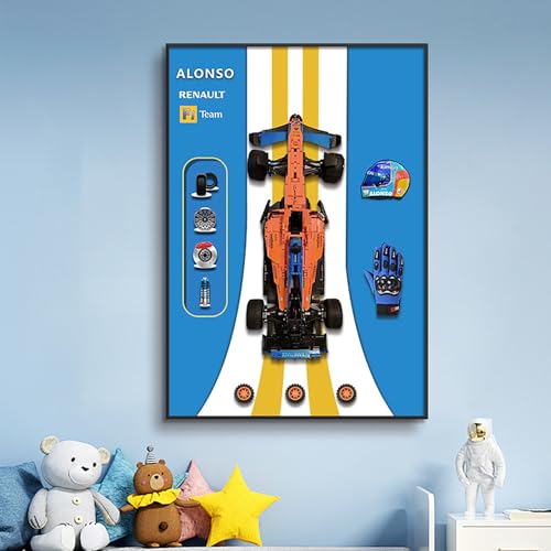 3D Display Wallboard für Lego 42141 Technic McLaren Formel 1 Sammlerstücke für Lego Auto Wandhalterung für Bausteine, Geschenke für Lego Liebhaber (nur Display Wallboard) (F1-A) von BoHeart