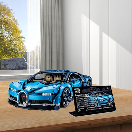 Magnetisches Acryl Namensschild, speziell für Lego Technic 42083 Bugatti Veyron Bauset Namensschild Display, 42083 Baustein Modell Racing Serie Acryl Display Namensschild Ständer von BoHeart