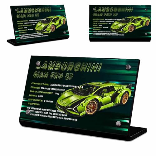 Magnetisches Acryl Namensschild, speziell für Lego Technic 42115 Lamborghinl Bauset Namensschild Display, 42115 Baustein Modell Racing Serie Acryl Display Namensschild Ständer von BoHeart