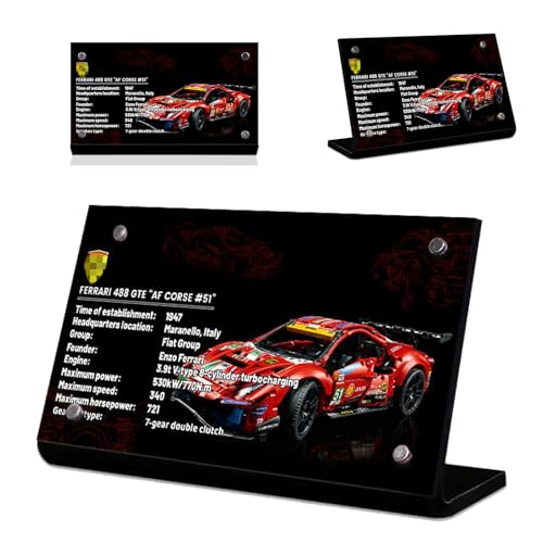 Magnetisches Acryl Namensschild, speziell für Lego Technic 42125 Ferrari Bauset Namensschild Display, 42125 Baustein Modell Racing Serie Acryl Display Namensschild Ständer von BoHeart