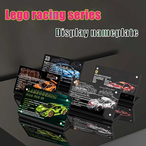 Magnetisches Acryl Namensschild, speziell für Lego Technic 42154 Ford GT Bauset Namensschild Display, 42154 Baustein Modell Racing Serie Acryl Display Namensschild Ständer von BoHeart