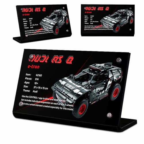 Magnetisches Acryl Namensschild, speziell für Lego Technic 42160 Audi RSQ e-tron Bauset Namensschild Display, 42160 Baustein Modell Racing Serie Acryl Display Namensschild Ständer von BoHeart