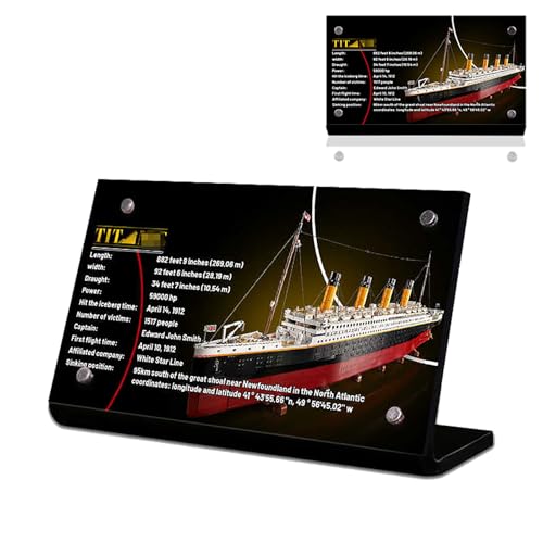 Magnetisches Acryl-Typenschild, speziell für Lego Technic 10294 Titanic Bauset Namensschild Display, 10294 Baustein Modellreihe Acryl Display Namensschildständer von BoHeart